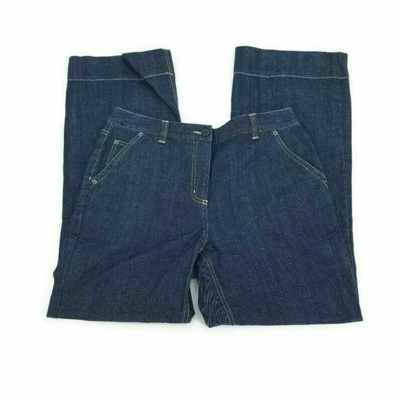 Talbots Womens Straight Jeans Blue Stretch Dark Wash Pocket High Rise Denim 12 - Picture 5 of 8